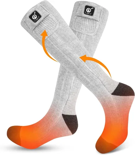 Miniatura 8 de SNOW DEER Calcetines térmicos para hombres y mujeres, batería recargable de 7.4 V, calentador eléctrico de pies de esquí para caza, pesca, camping