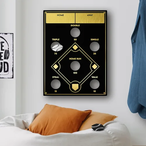 Miniatura 5 de Juego de lanzamiento de sacos de frijoles de béisbol, montado en la pared, juego de béisbol de interior para decoración de sala