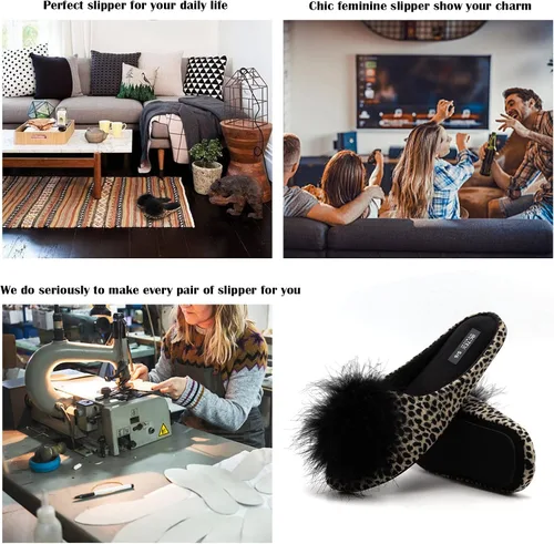 Miniatura 5 de Bctex Coll Pantuflas de terciopelo acogedoras, para mujer, con espuma viscoelástica, mullida, suela antideslizante, para el hogar y el dormitorio