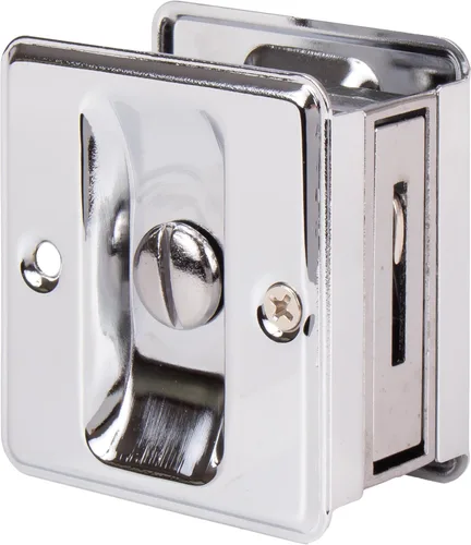 Miniatura 5 de Stone Harbor Hardware Cerradura de puerta de bolsillo cuadrado, función de privacidad, negro mate