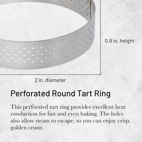 Miniatura 2 de de Buyer Anillo redondo perforado para tartas – 2 pulgadas de diámetro, 0.8 pulgadas de altura – perfecto para hornear tartas maravillosamente