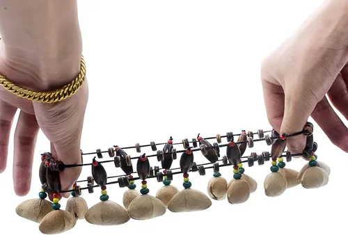 Miniatura 4 de Pulsera tobillera con sonajero de semillas de Cacho, 2 PCS pulsera africana shaker de cáscara de nuez, accesorios de percusión natural, instrumento