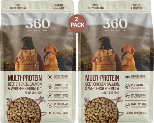Miniatura 15 de 360 Pet Nutrition Alimento crudo liofilizado para perros – Receta de carne de res con hígado y órganos, alta proteína con omega-3, frutas, verduras