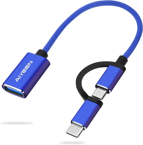 Miniatura 14 de Adaptador USB-C/Micro a USB, USB 3.0 2 en 1, cable adaptador OTG, compatible con MacBook Pro, Android, Google, Samsung y más, negro