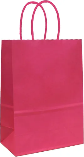 Miniatura 32 de 25 bolsas de regalo pequeñas de papel kraft morado claro, bolsas de regalo moradas con asas para recuerdos de fiesta (8.2 x 6 x 3.1 pulgadas)
