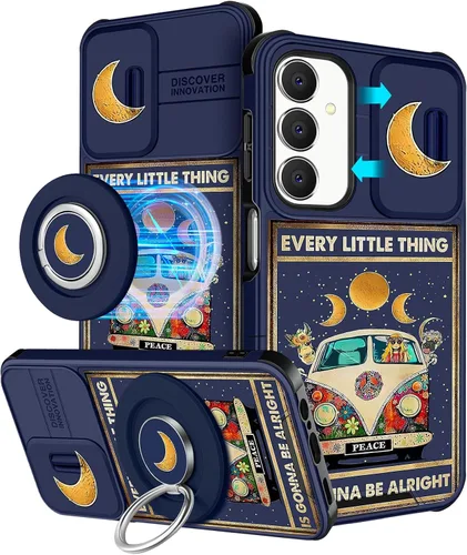 Miniatura 35 de Funermei Funda para teléfono Samsung Galaxy A15 5G - [2 en 1] Funda para teléfono de mujeres lindas chicas, diseño femenino de mariposa negra