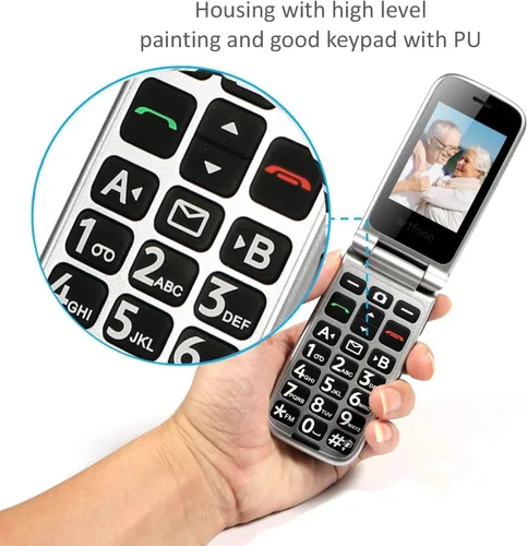 Miniatura 7 de artfone G3 Pro Gris - Teléfono Celular 4G LTE para Personas Mayores Teléfono Desbloqueado con Tapa y Botón SOS Altavoz Cámara Base de Carga