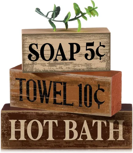 Miniatura 80 de Moucuny 4 piezas de estante de baño, decoración de baño de vaca de las tierras altas, decoración de baño y accesorios rústicos de hojas de eucalipto