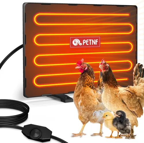 Miniatura 9 de Calentador de gallinero para invierno con control remoto por aplicación, 30''x12'' calentadores de pollo plegables grandes y cálidos dentro