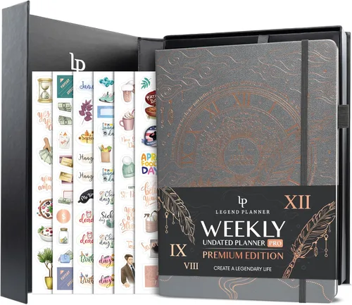 Miniatura 7 de Legend Planner PRO Premium – Gran agenda sin fecha semanal, mensual y de presupuesto con rastreador de hábitos – Organizador de vida para la gestión