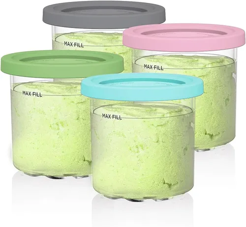 Miniatura 9 de Paquete de 4 pintas y tapas de helado compatibles con Ninja NC701 NC700 Series Swirl Creami Ice Cream y Soft Serve Makers, sin BPA y aptas