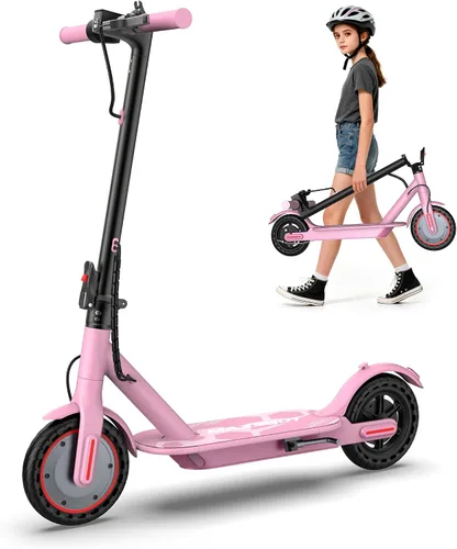 MAXSHOT Electric Scooter Adults & Big Kids, Top Speed 9/16/19MPH, 10/12/16/19Miles Range, 6.5"/8.5" Tires Folding Escooter, APP Control Rosa