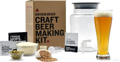 Northern Brewer - Kit de inicio de fabricación de cerveza artesanal de 1 galón sin sifón, equipo y kit de recetas de cerveza (trigo)