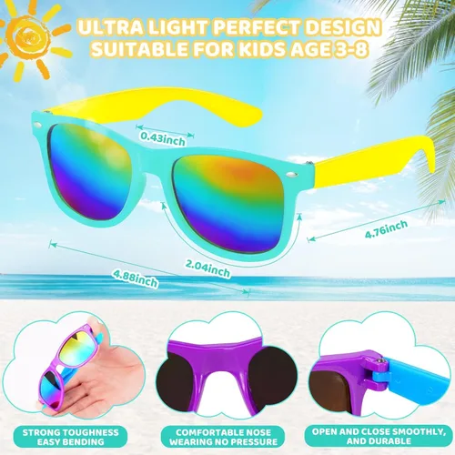 Miniatura 2 de SCIONE Paquete de 24 lentes de sol para niños, regalos de fiesta de cumpleaños, graduación, fiesta de playa, piscina, regalos de San Valentín