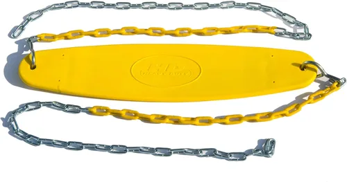 Miniatura 5 de Swing-N-Slide WS 4772 - Juego de asiento de columpio de alta resistencia para exteriores con cadenas revestidas y eslabones rápidos, color amarillo