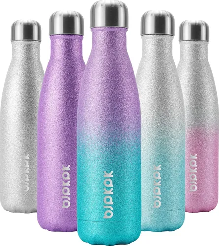 Miniatura 32 de BJPKPK Botella de Agua Aislada 17oz Botellas de Agua de Acero Inoxidable Apta para Lavavajillas Metal Térmica Mantiene Frío y Caliente, Gris Niebla
