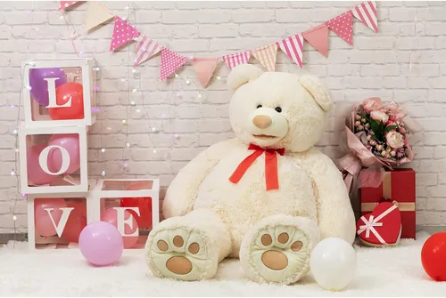 Miniatura 3 de HollyHOME Oso de peluche gigante de 5 pies con huellas grandes, regalo de San Valentín, 5 pies, color beige