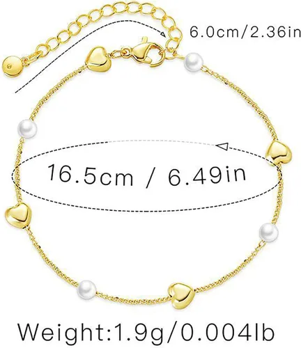 Miniatura 65 de Delicadas pulseras de oro para mujer, chapado en oro 18, ajustable, mal de ojo, mariposa, cuentas, perla, corazón, turquesa, hecha a mano para mujer