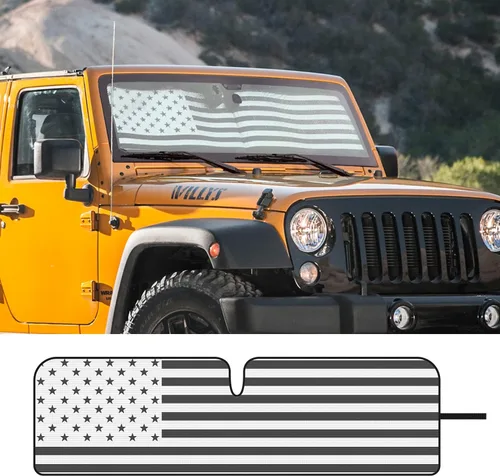 Jimen Compatible con Jeep Wrangler TJ JK JKU 1997-2018, bandera de Estados Unidos de América, parasol para ventana de automóvil