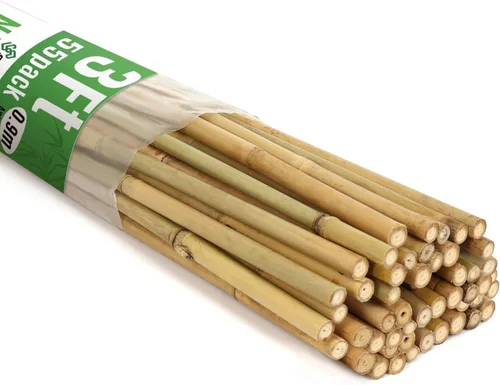 SWANGSA Paquete de 55 estacas de bambú para plantas de 3 pies, palos de bambú para soporte de plantas de jardín, postes para tomates, frijoles,