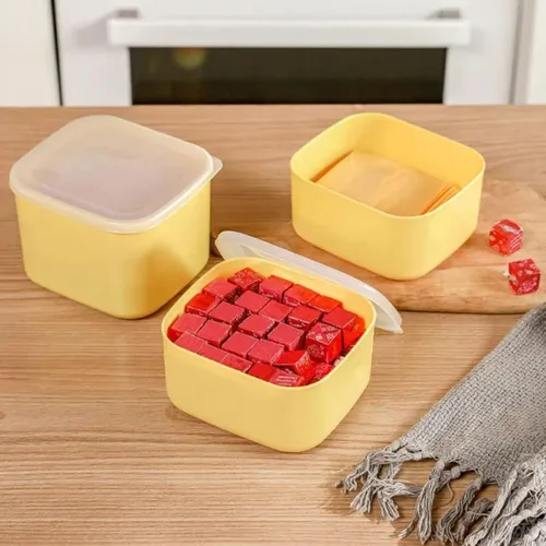 Miniatura 5 de Recipiente de queso en rodajas para refrigerador, recipientes de almacenamiento de queso de plástico con tapas, bloque de mantequilla, recipiente