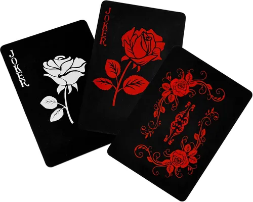 Miniatura 2 de Joyoldelf Cartas de juego, baraja de cartas impermeable con patrón único y respaldo de flores, póker de PVC para fiestas, juegos y magia