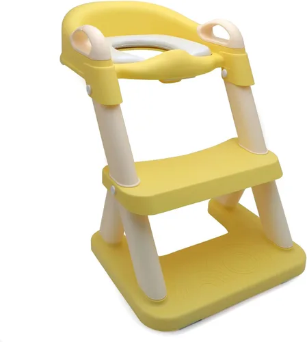 Miniatura 13 de Escalera de asiento de entrenamiento para niños pequeños, silla de inodoro con escalón más ancho, entrenador de baño para niños pequeños Azul