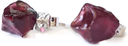 Miniatura 16 de Pendientes de botón de cristal de piedra natal para mujer y hombre - Plata esterlina