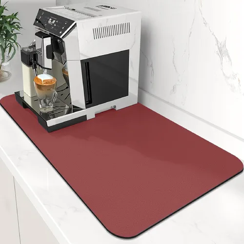 Miniatura 20 de WISELIFE Tapete de café súper absorbente para secar platos, accesorios de barra de café, combina con máquina, tapetes de secado grandes para Negro