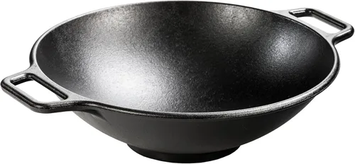 Lodge BOLD - Wok de hierro fundido sazonado de 14 pulgadas, utensilios de cocina de diseño hacia adelante