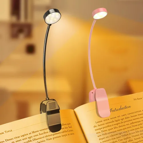Miniatura 10 de KTEBO Luz de libro recargable para leer en la cama, lámpara de lectura de libros para cuidar los ojos con 10 modos LED, luz portátil ligera de 1.3