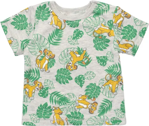 Miniatura 10 de Disney Conjunto de 3 piezas de overoles cortos de rizo francés para bebé, camiseta y sombrero, tallas de recién nacido a bebé (0-24 meses)