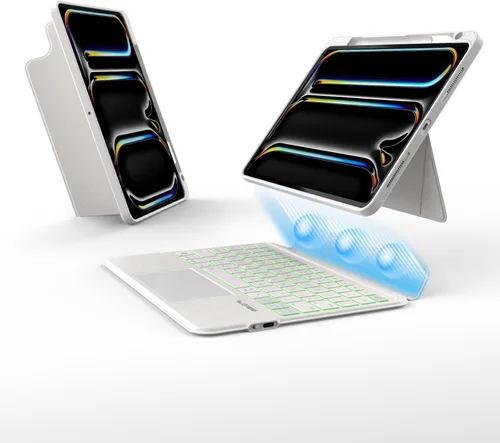 Miniatura 14 de EIP Funda con teclado Bluetooth para iPad de 10.2 pulgadas (7ª/8ª/9ª generación) y iPad Air de 10.5 pulgadas (3ª generación), funda magnética