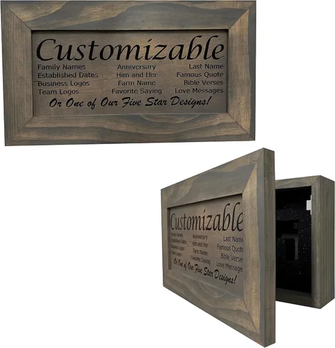 Miniatura 13 de Bellewood Designs Decoración de pared personalizable para armario de armas, caja fuerte personalizada para guardar tu pistola de forma segura a