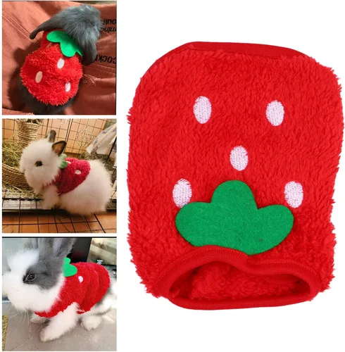 Miniatura 6 de POPETPOP Ropa de conejo para conejitos – Trajes de conejillo de Indias ropa de conejito de forro polar, suéter de conejillo de indias, chaleco