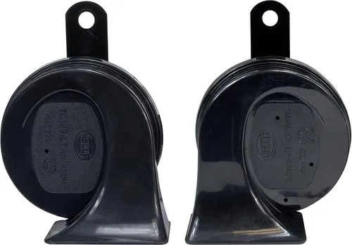 Miniatura 2 de HELLA 012010971 Kit de Bocina de Trompeta Negra de 12V (Ajuste Universal - Paquete Blíster)