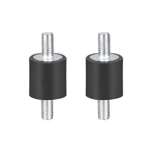 uxcell Soportes de goma de 0.591 x 0.591 in, aisladores de vibración, amortiguador con pernos M5 x 0.394 in, 2 unidades