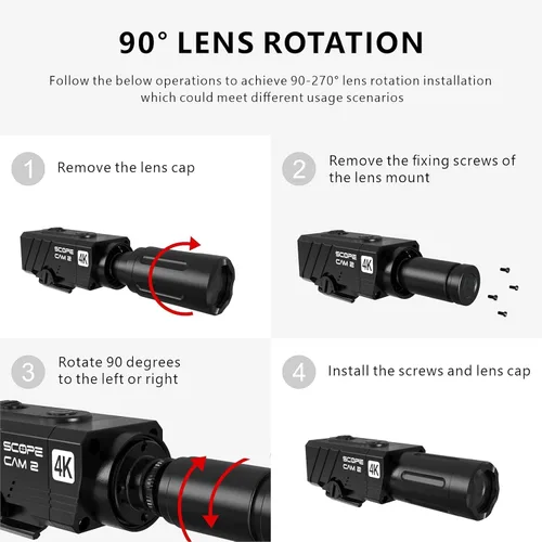 Miniatura 4 de RunCam ScopeCam2 4K Zoom Action Cámara impermeable 4xDigital HD Mini cámara de video con cable de interruptor de grabación