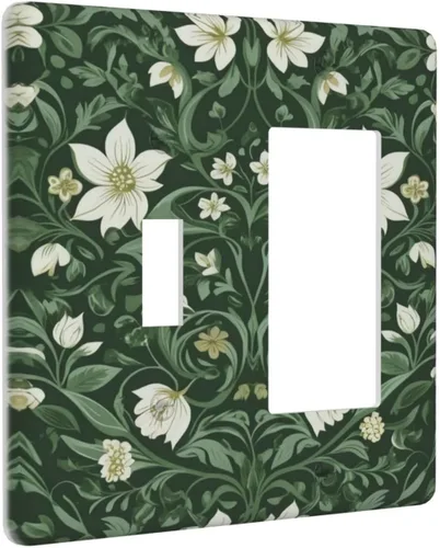 Miniatura 58 de Cubiertas Decorativas para Placas de Interruptor Boho Country Eucalipto Rústico Acuarela Hojas Verdes 2 Gang Placa de Pared Cubierta de Placa