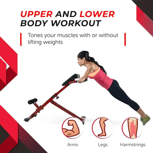 Miniatura 4 de Stamina X Banco de peso ajustable para ejercicios de abdominales, espalda y núcleo, banco de hiperextensión para sentadillas y fitness para Rojo