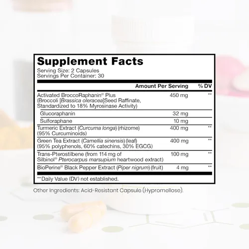 Miniatura 2 de Pure TheraPro Rx Nrf2 Boost - Activador NRF-2 con sulforafano patentado, curcumina, té verde y trans-pterostilbeno Suplemento antioxidante