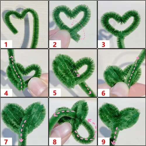 Miniatura 6 de Cldamecy 100 limpiadores de tuberías de color verde con 20 ojos meneantes, tallos de felpilla para artes y manualidades, proyectos de bricolaje