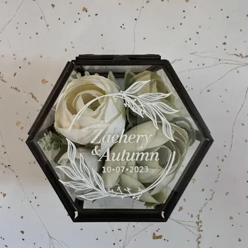 Miniatura 7 de Joyero de cristal vintage, caja de cristal hexagonal negra, caja de recuerdo para almacenamiento de anillos, aretes, baratijas, organizador de joyas