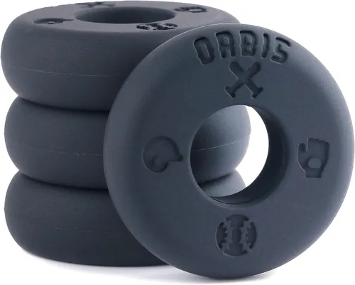 Orbis - Anillos de estrangulamiento con agarre de bate con iconos de béisbol, paquete de 4, apilador de perilla de murciélago para béisbol juvenil,