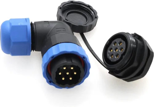 Miniatura 10 de SD20 2 Pin Aviación Conector Ángulo Recto 25A 380V Automotriz Plástico IP68 Enchufe Impermeable Enchufe Macho Hembra Eléctrico Montaje Posterior