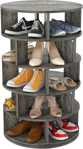 Miniatura 10 de Aheaplus Torre de Estante Giratorio para Zapatos, Zapatero Giratorio de 7 Niveles 360 Estantes Giratorios para Zapatos Organizador para Closet