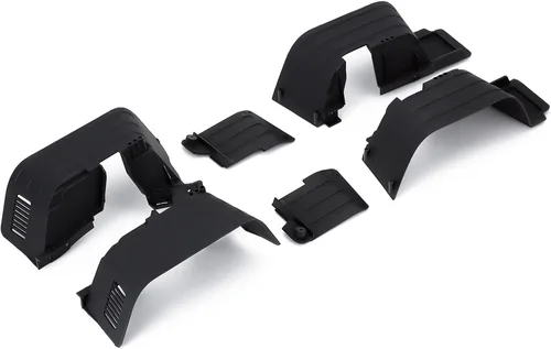 INJORA Guardabarros delantero y trasero para 1/10 RC Crawler Axial SCX10 II 90046 90047 plástico, negro