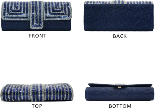 Miniatura 9 de Labair Bolso de noche y embragues para mujer, bolso de mano brillante con diamantes de imitación, bolso formal para fiesta de boda.