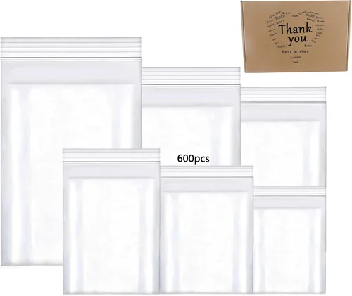 Miniatura 16 de newlng 500 bolsas de plástico pequeñas resellables de polietileno transparentes de 6.3 mil para embalaje de joyas, dulces, aperitivos, cuentas