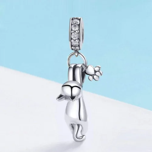 Miniatura 2 de Eternalll - Encantadores dijes de perro de la suerte de gatos de la suerte, cuentas de plata de ley S925 con cuentas de cristal de Murano